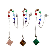 Load image into Gallery viewer, Crystal Merkaba Pendulum with Chakra Stones - Down To Earth
