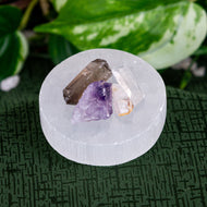 Crystal Points Collection Plate on a green styled background - Down to Earth