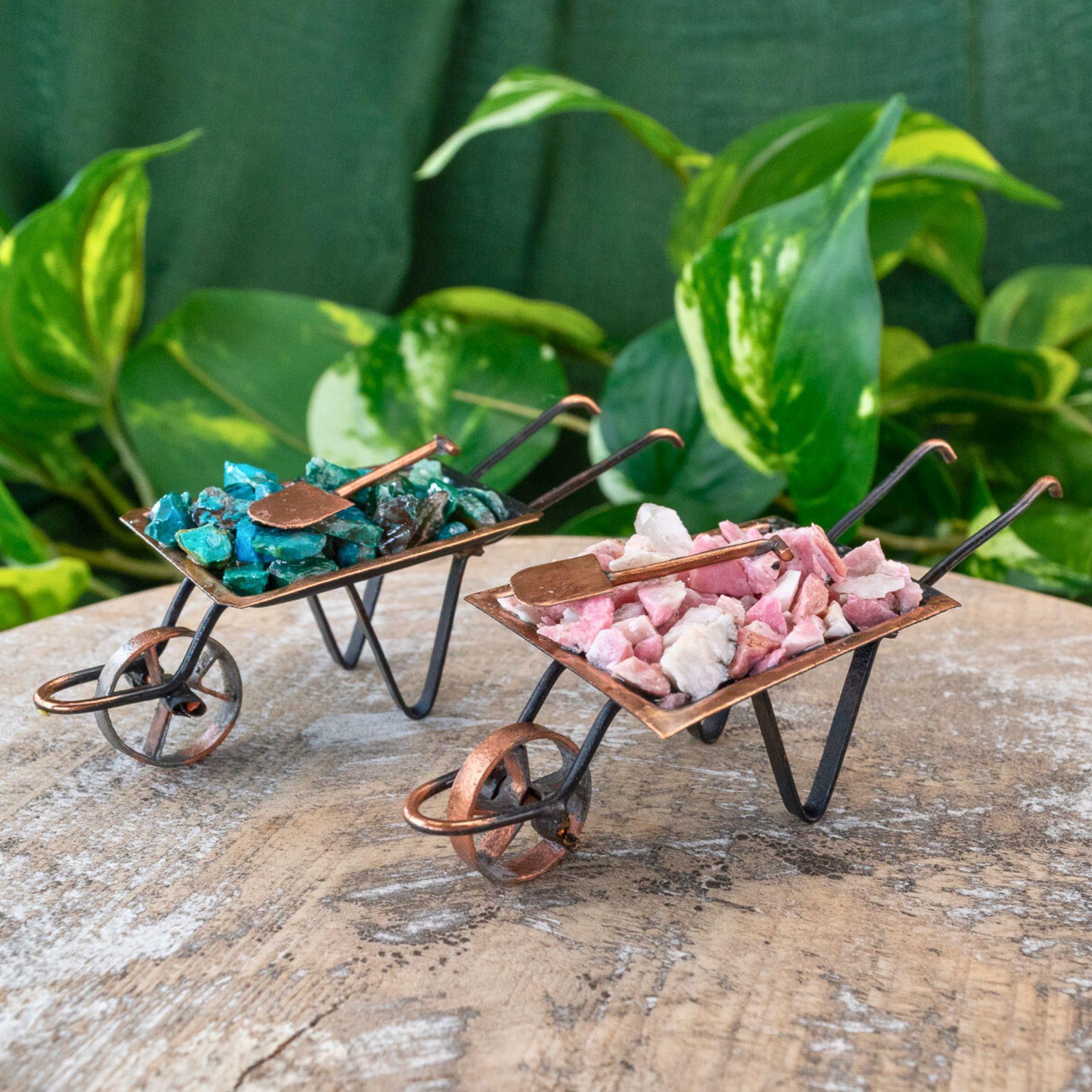 Crystal Chip Wheelbarrow | Unique Crystal Home Decor – Down To Earth