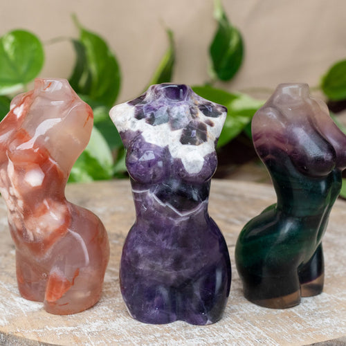 Crystal Goddess Torsos Styled - Down To Earth Carved Crystal Goddesses