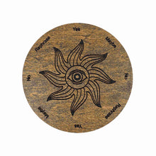 Load image into Gallery viewer, Dark Stained Sunburst Pendulum Board - Down To Earth
