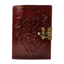 Load image into Gallery viewer, Double Dragon Leather Journal Front - Down To Earth
