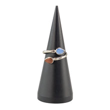 Load image into Gallery viewer, Dual Crystal Ring Blue &amp; Red on a white background - Down To Earth

