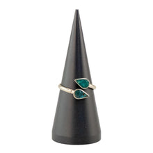 Load image into Gallery viewer, Dual Crystal Ring Green on a white background - Down To Earth
