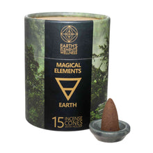 Load image into Gallery viewer, Earth Cedar Wood &amp; Frankincense Magical Elements Incense Cones - Down To Earth
