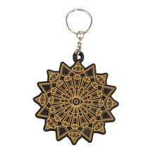 Load image into Gallery viewer, Evil Eye Crystal Grid Keychain on a white background - Down To Earth
