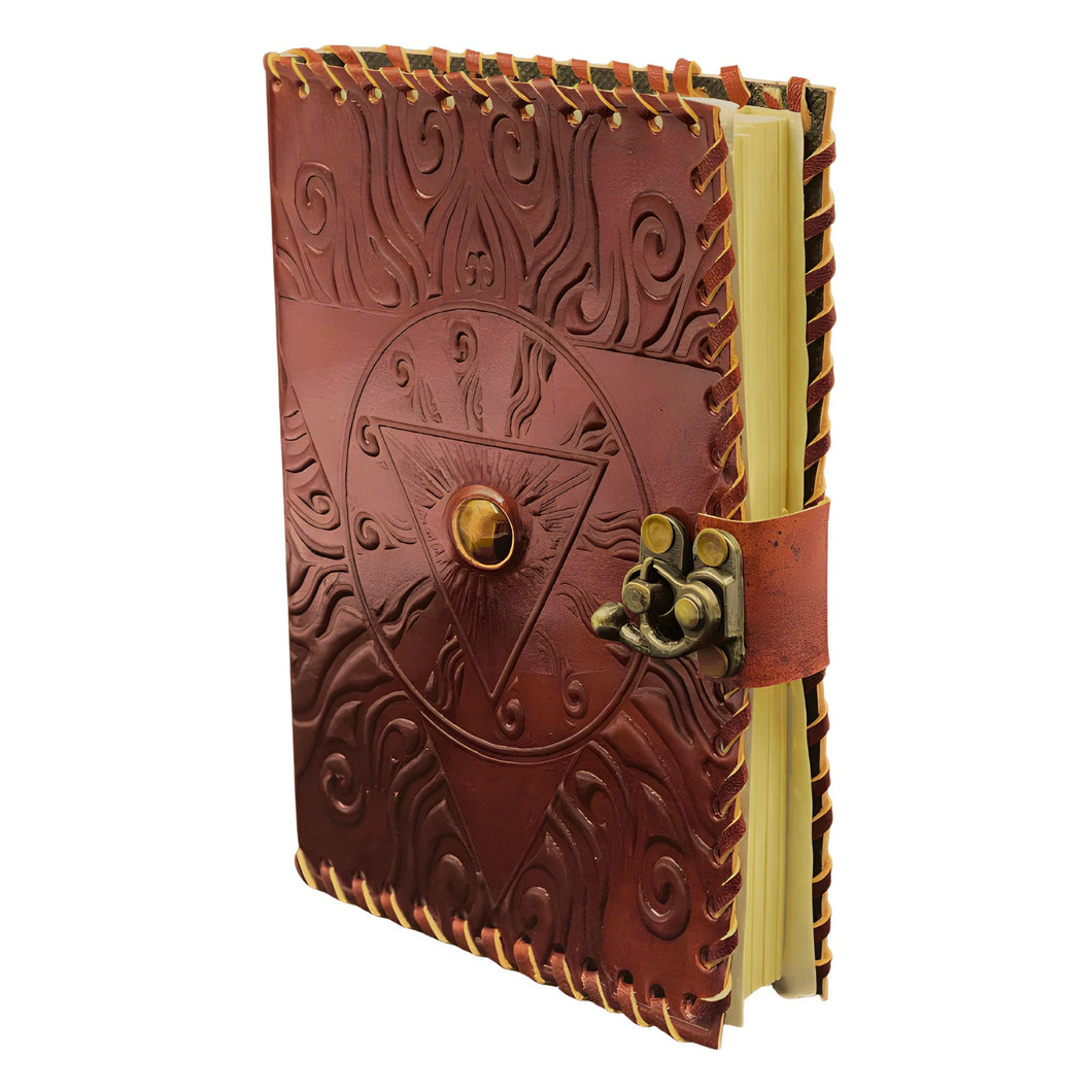 Evil Eye Crystal Leather Journal - Down To Earth