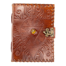 Load image into Gallery viewer, Evil Eye Leather Journal front facing displayed on a white background - Down To Earth
