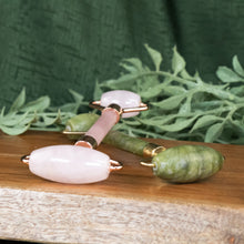 Load image into Gallery viewer, Two Crystal Facial Roller on style background - Down To Earth
