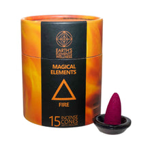 Load image into Gallery viewer, Fire Red Crystal Blend Amber Magical Elements Incense Cones - Down To Earth
