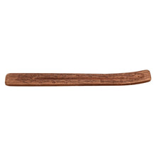 Load image into Gallery viewer, Floral Carved Wood Incense Holder on a white background low angle - Down to Earth
