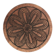 Load image into Gallery viewer, Floral Upright Incense Holder Brown front side displayed on a white background - Down To Earth
