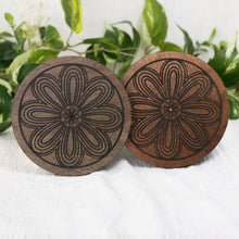 Load image into Gallery viewer, Floral Upright Incense Holder front facing displayed on a styled background - Down To Earth

