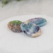Load image into Gallery viewer, Fluorite Calming Stones on a white cloth - Down to Earth 
