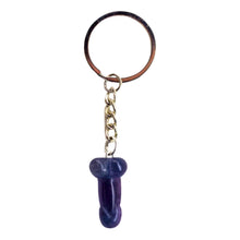 Load image into Gallery viewer, Fluorite Crystal Phallus Keychain - Down To Earth
