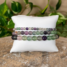 Load image into Gallery viewer, Fluorite Crystal Energy Bracelets 4mm, 6mm and 8mm - Down To Earth
