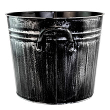Load image into Gallery viewer, Gardener Select Metal Bucket Planter side angle displayed on a white background - Down to Earth
