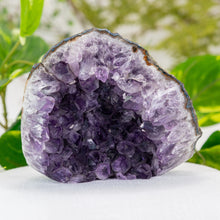 Load image into Gallery viewer, Amethyst Cut Base Geode Cluster Large size styled photo - Down to Earth
