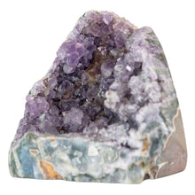 Load image into Gallery viewer, Amethyst Cut Base Geode Cluster Medium on a white background photo - Down to Earth
