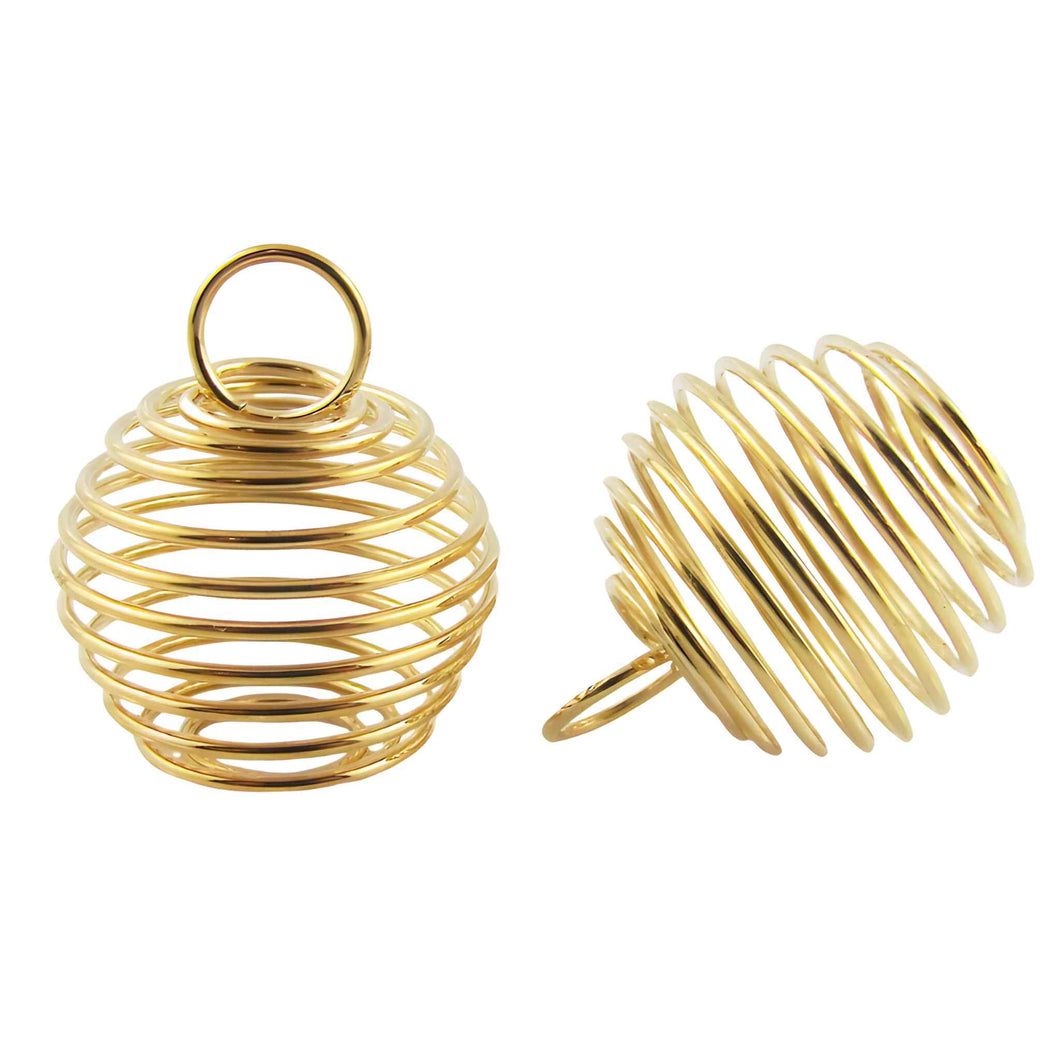 Gold Crystal Spiral Cage Holder - Down To Earth