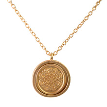 Load image into Gallery viewer, Gold Mantra Medallion Necklace Mandala - Down To Earth
