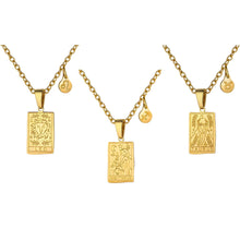 Load image into Gallery viewer, Gold Leo, Sagittarius &amp; Taurus Zodiac Tarot and Astrology Necklaces - Down To Earth
