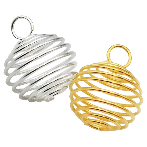 Gold and Silver Crystal Spiral Cage Holder - Down To Earth