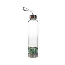 Load image into Gallery viewer, Green Aventurine Crystal Chip Water Bottle - Down To Earth
