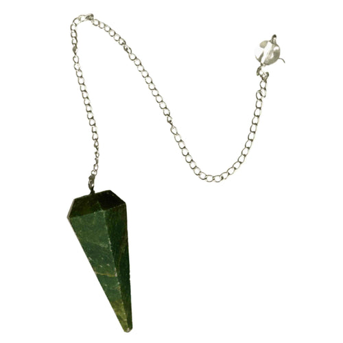 Green Jade Faceted Pendulum - Down To Earth