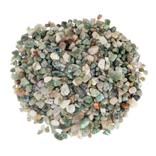 Load image into Gallery viewer, Green Moss Agate Crystal Chips 1lb top down displayed on a white background - Down To Earth
