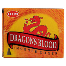 Load image into Gallery viewer, HEM Incense Cones Dragons' Blood on a white background - Down to Earth
