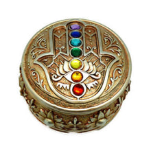 Load image into Gallery viewer, Hamsa Hand Box with Chakra Stones - Down To Earth
