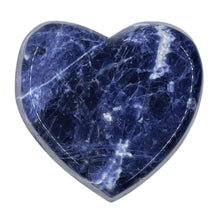 Load image into Gallery viewer, Hand Carved Sodalite Heart Bowl Bottom View - Down To Earth
