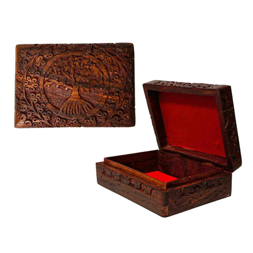 Hand Carved Tree of Life Tarot Card Box Group - Down To Earth