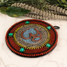 Load image into Gallery viewer, Hanging Brass OM with Beads on a style background - Down To Earth
