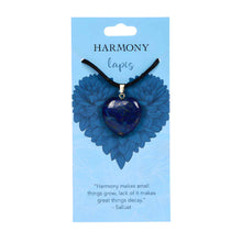 Load image into Gallery viewer, Lapis Lazuli representing harmony Crystal Heart Necklace Pendant - Down To Earth
