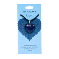 Lapis Lazuli representing harmony Crystal Heart Necklace Pendant - Down To Earth