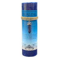 Healing Lapis Lazuli Crystal Energy Pillar Candle - Down To Earth