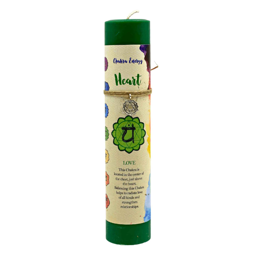 Heart Chakra Energy Pillar Candle: Love - Down To Earth