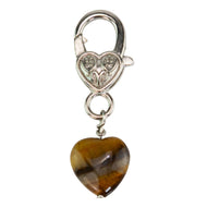 Crystal Heart Pet Pendant Tiger's Eye on a white background - Down to Earth