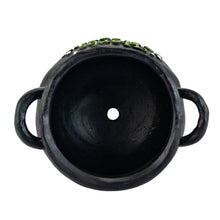 Load image into Gallery viewer, Herbs for Spells Cauldron Planter inside displayed on a white background - Down To Earth
