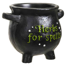 Load image into Gallery viewer, Herbs for Spells Cauldron Planter Side Angle - Down To Earth
