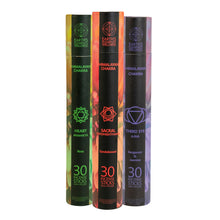 Load image into Gallery viewer, Himalayan Chakra Incense Sticks w/Burner group photo displayed on a white background - Down To Earth
