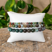 Load image into Gallery viewer, Indian Agate Crystal Energy Bracelets 4mm, 6mm and 8mm - Down To Earth

