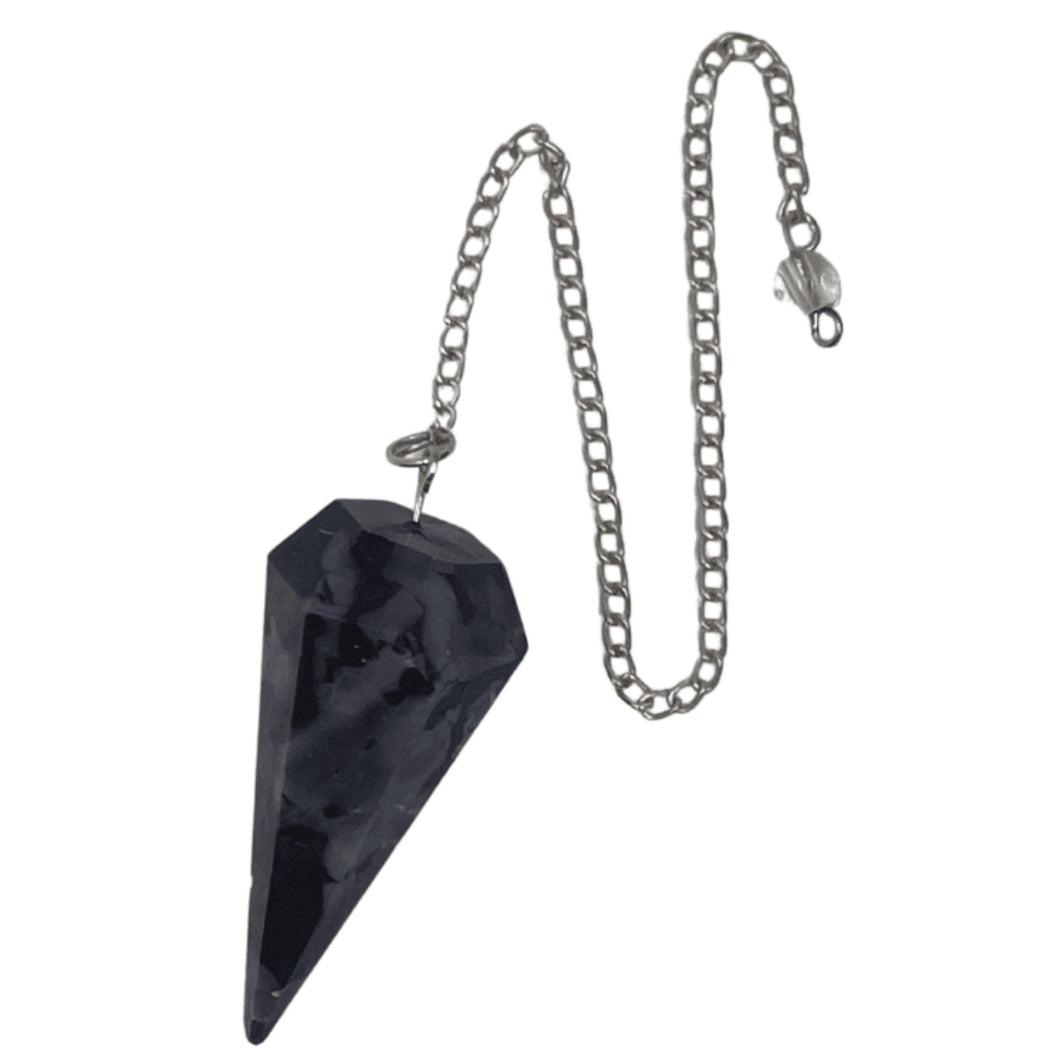 Indigo Gabbro Faceted Pendulum - Down To Earth