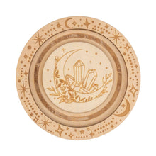 Load image into Gallery viewer, Wooden Jewelry Holder with Crystal Moon design - Down to Earth

