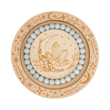 Load image into Gallery viewer, Wooden Jewelry Holder with Crystal Moon design with bracelet  - Down to Earth
