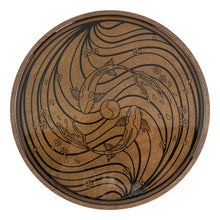 Load image into Gallery viewer, Koi Fish Pond Tray Dark Stained displayed on a white surface - Down to Earth
