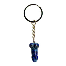 Load image into Gallery viewer, Lapis Crystal Phallus Keychain - Down To Earth
