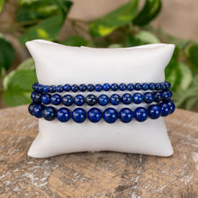 Load image into Gallery viewer, Lapiz Lazuli Crystal Energy Bracelets 4mm, 6mm and 8mm - Down To Earth Crystal Bracelets
